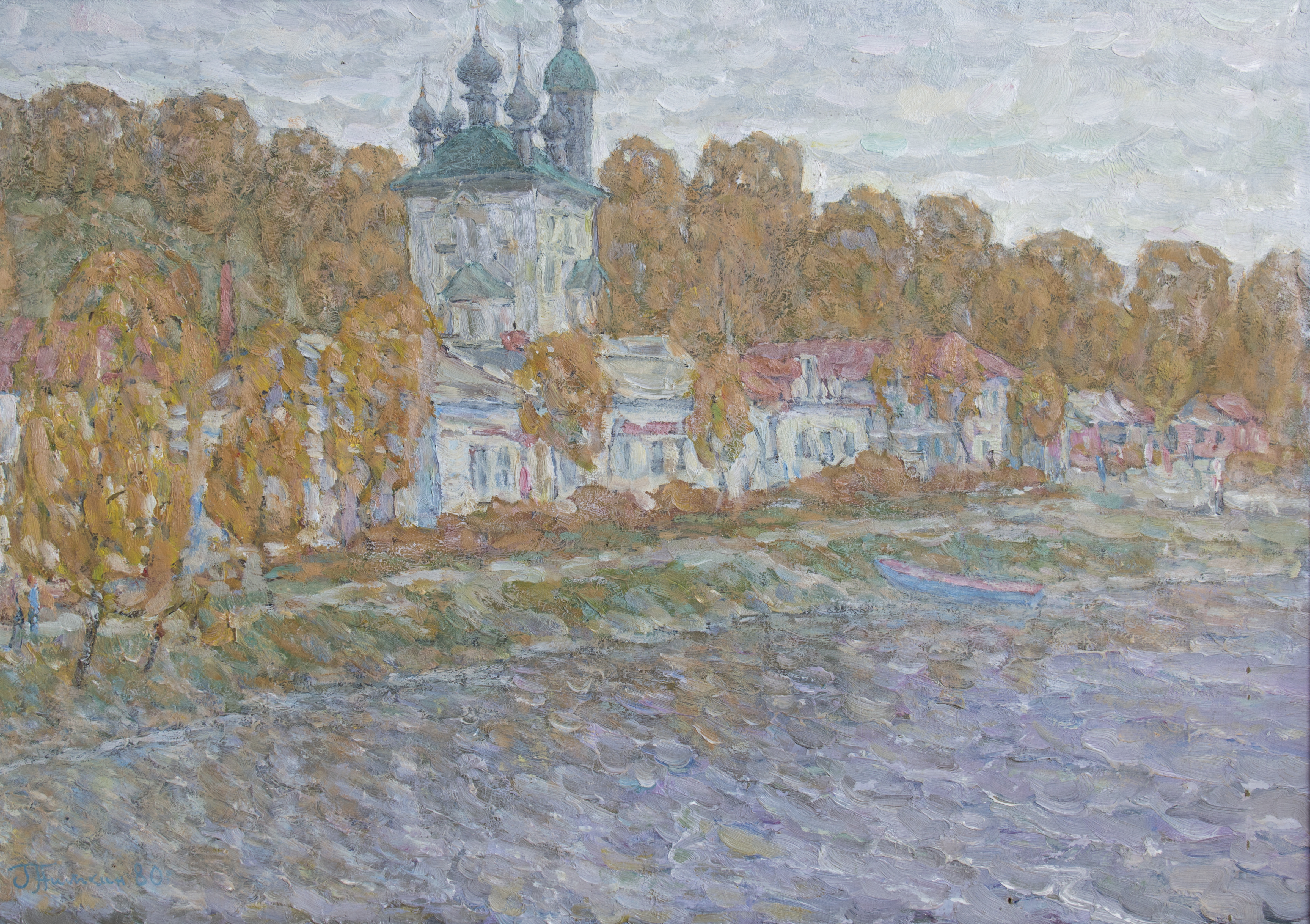 Ниткин Г. А. Набережная в Плёсе. 1980. Холст, масло. 50х70