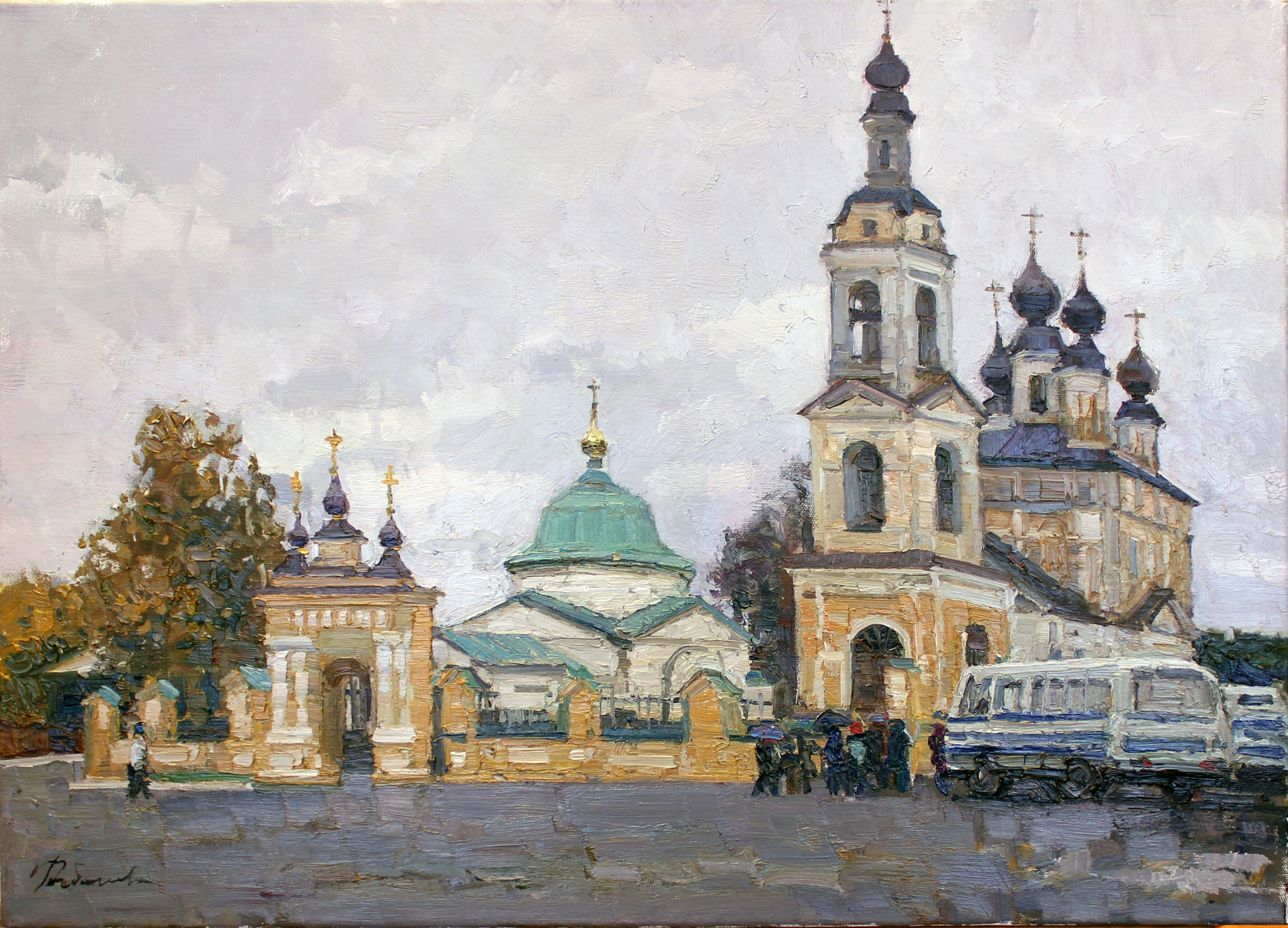 Рыбакова И. В. Плёс. Автостанция. 2012. Холст, масло 50х70