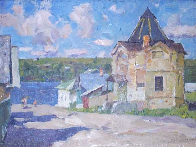 Агеев М. С. Старая часовня. 1970-1980. ДВП, масло, 20х26