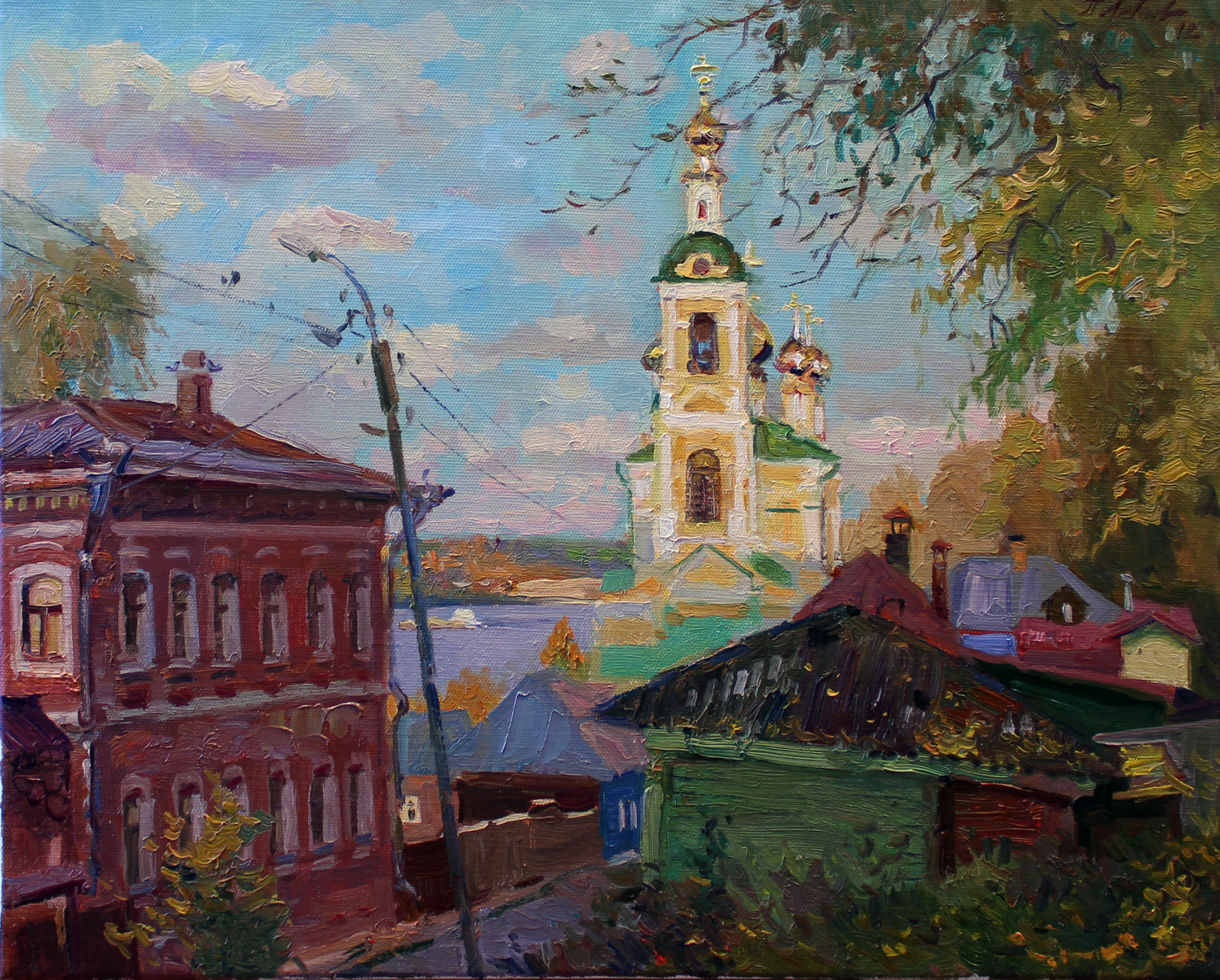 Любаев П. С. Тёплый вечер Плёс. 2012. Холст, масло. 40х50