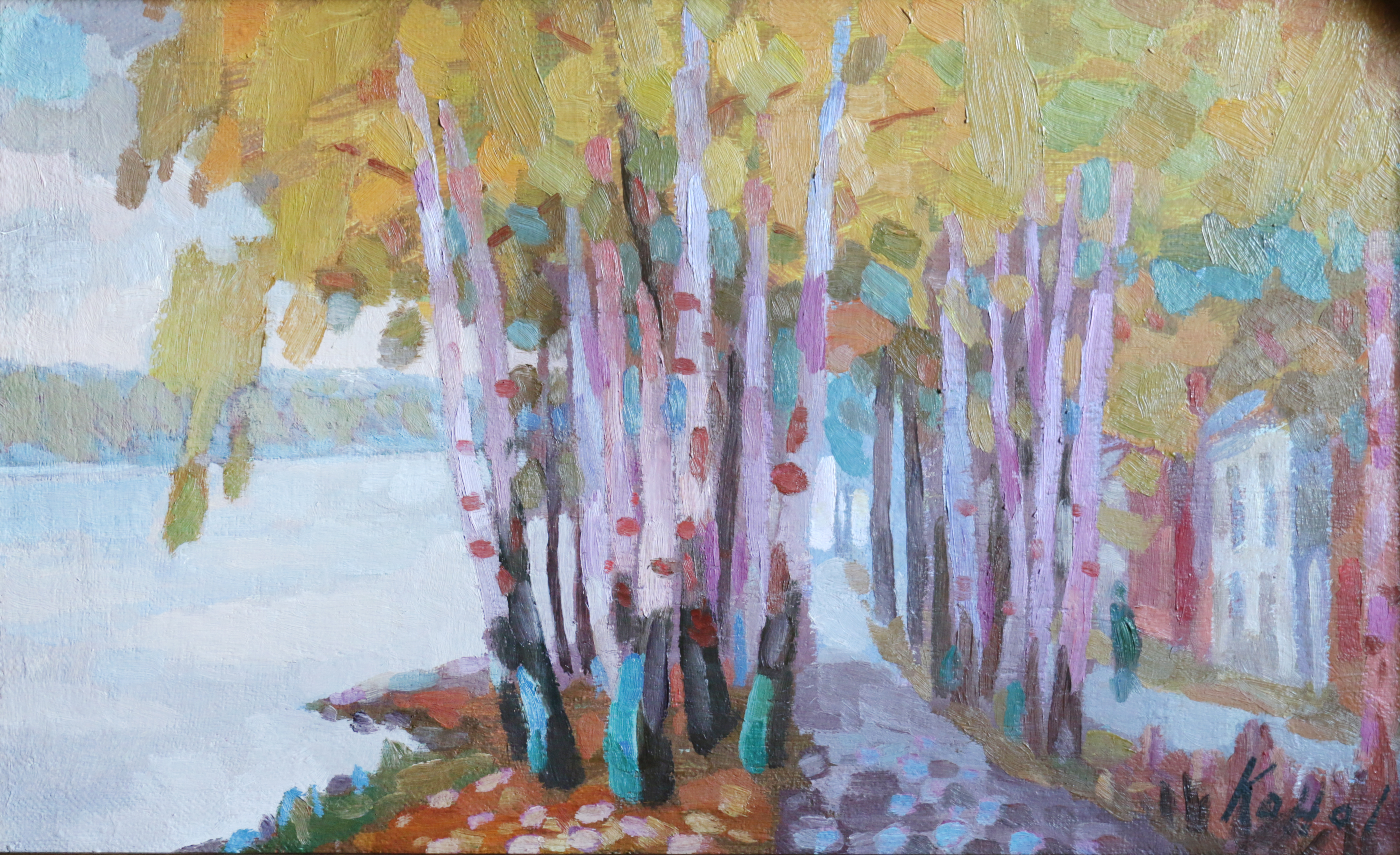 Кононов В. П. Розовый Плёс. 2001. Холст, масло. 35х56